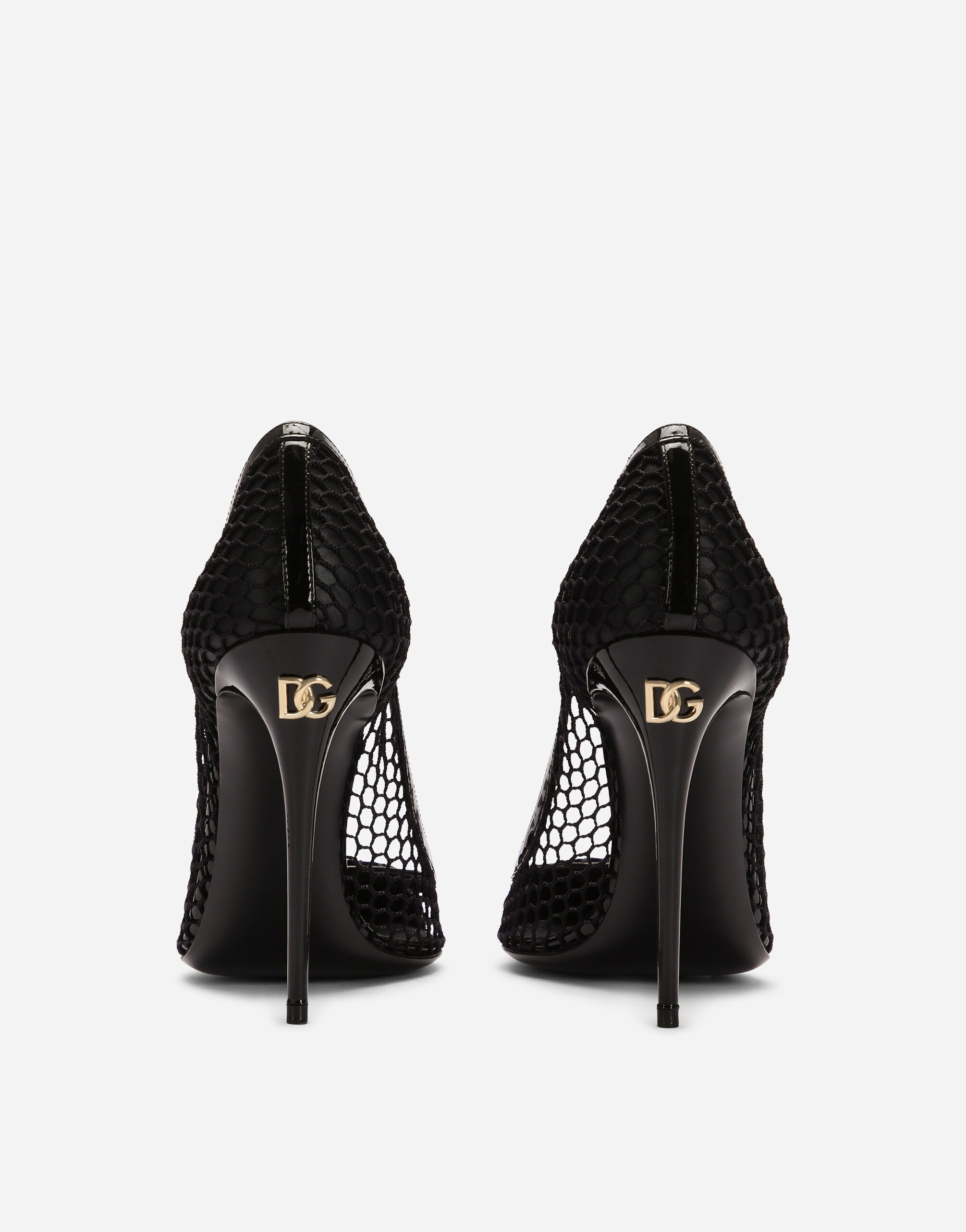 Mesh and patent leather pumps - 4