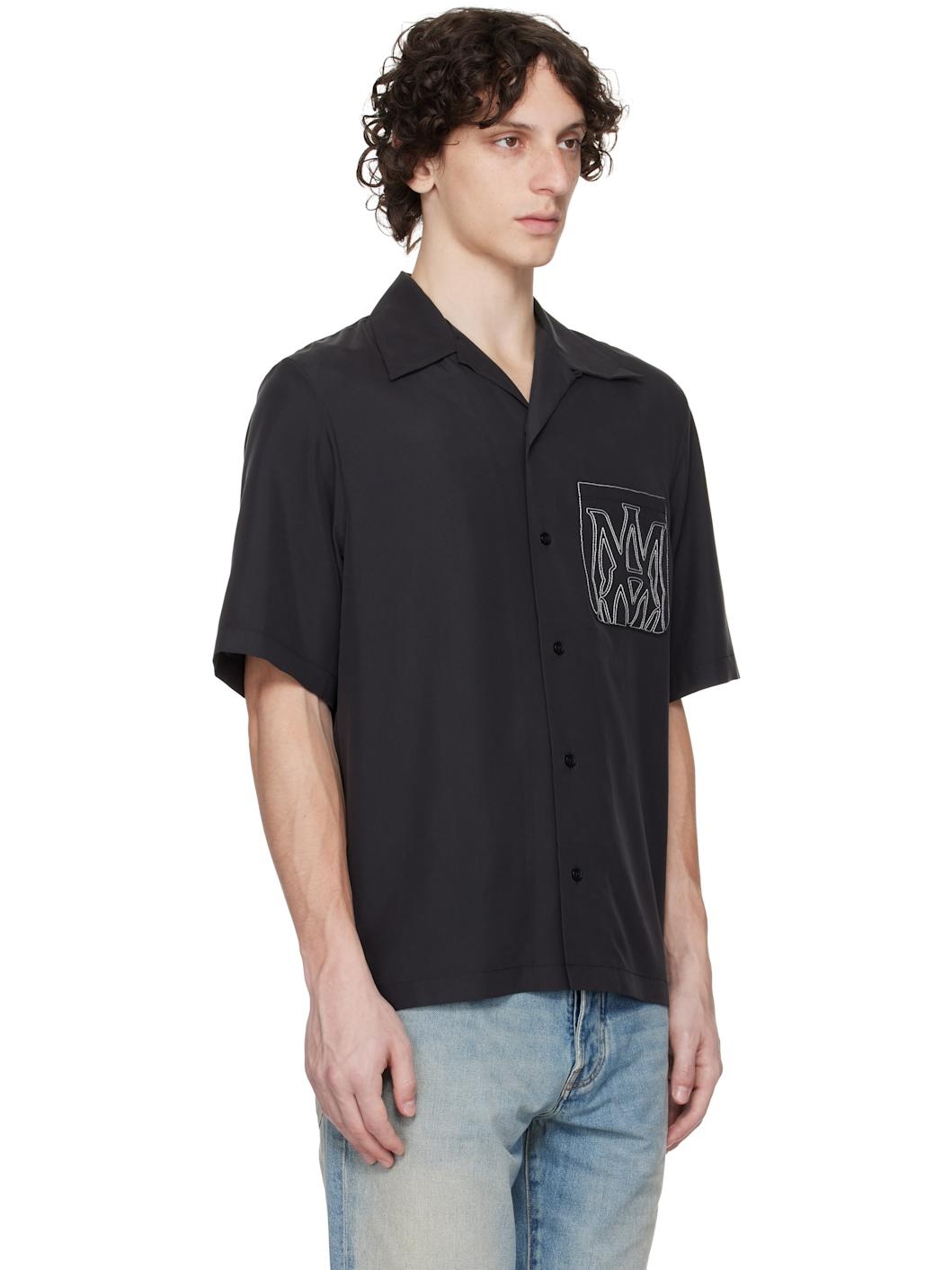 Black MA Outline Bowling Shirt - 2