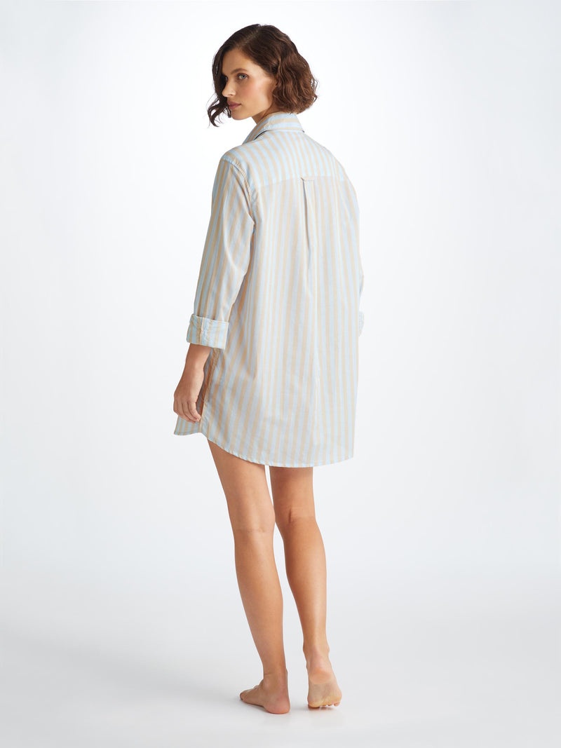 Women's Nightshirt Amalfi 20 Cotton Batiste Blue - 4