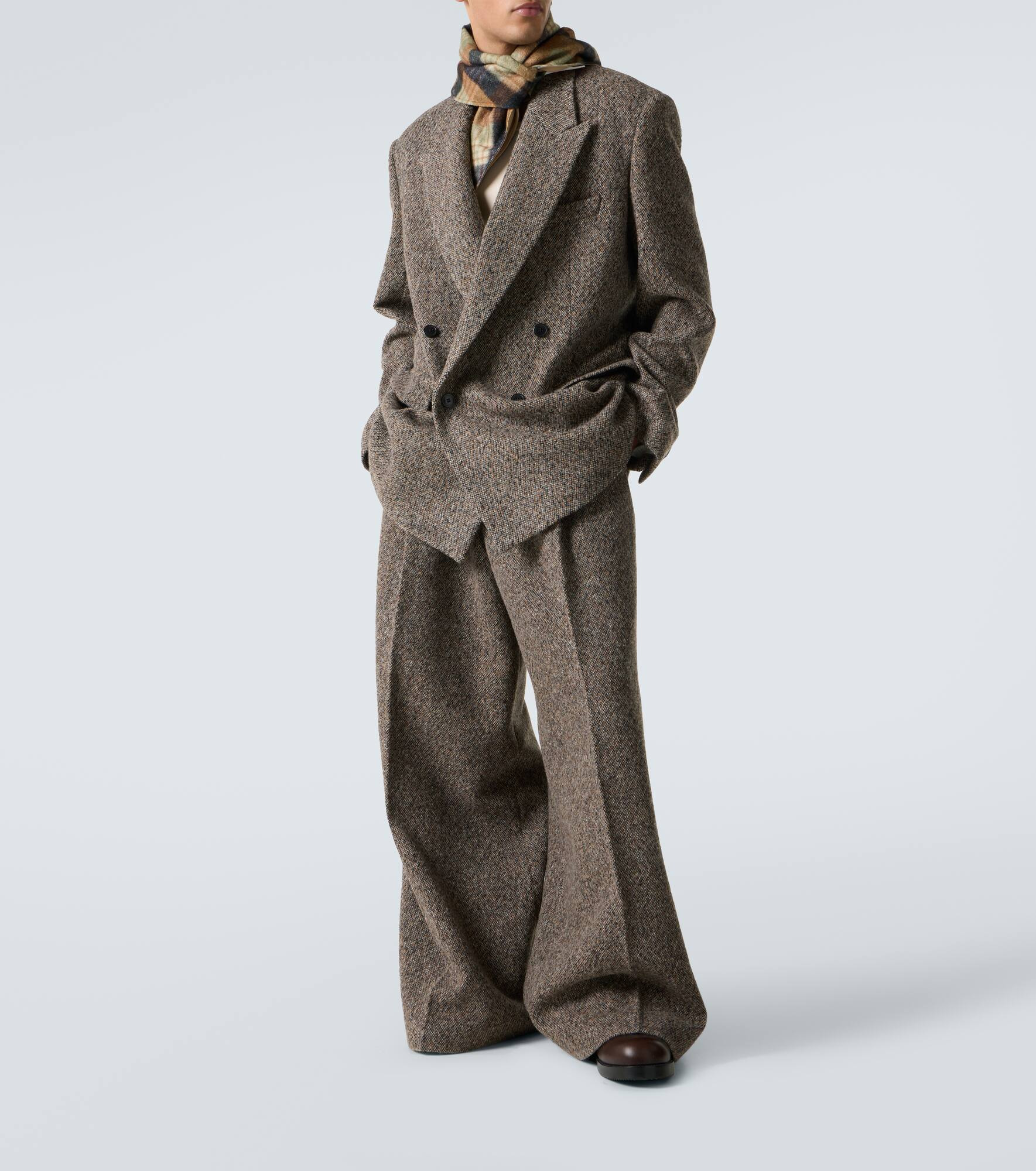 Wool-blend wide-leg pants - 2