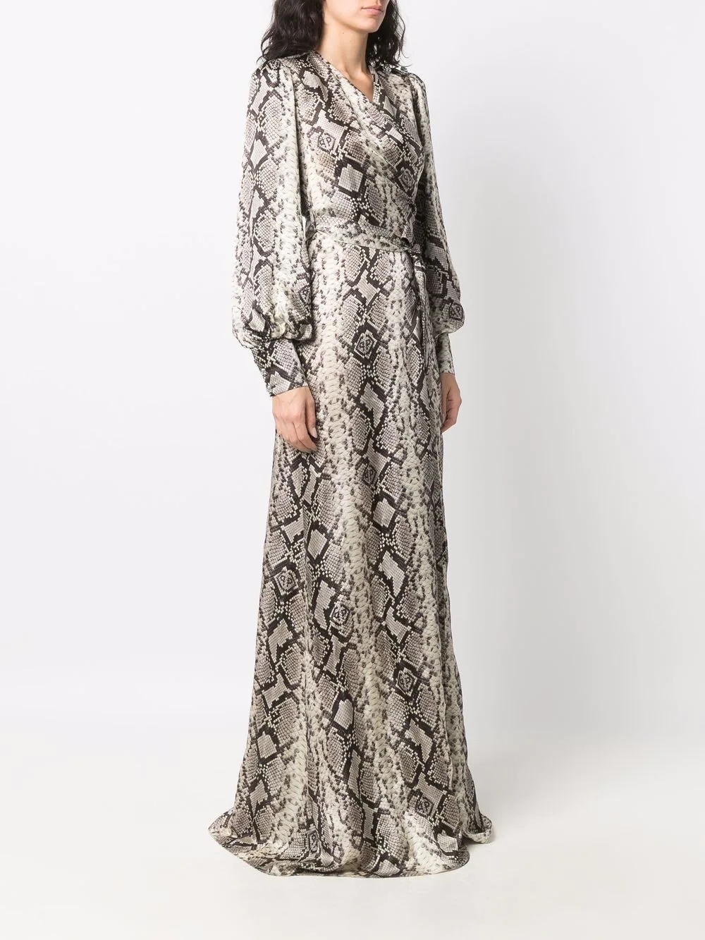 Python-print silk long dress - 3