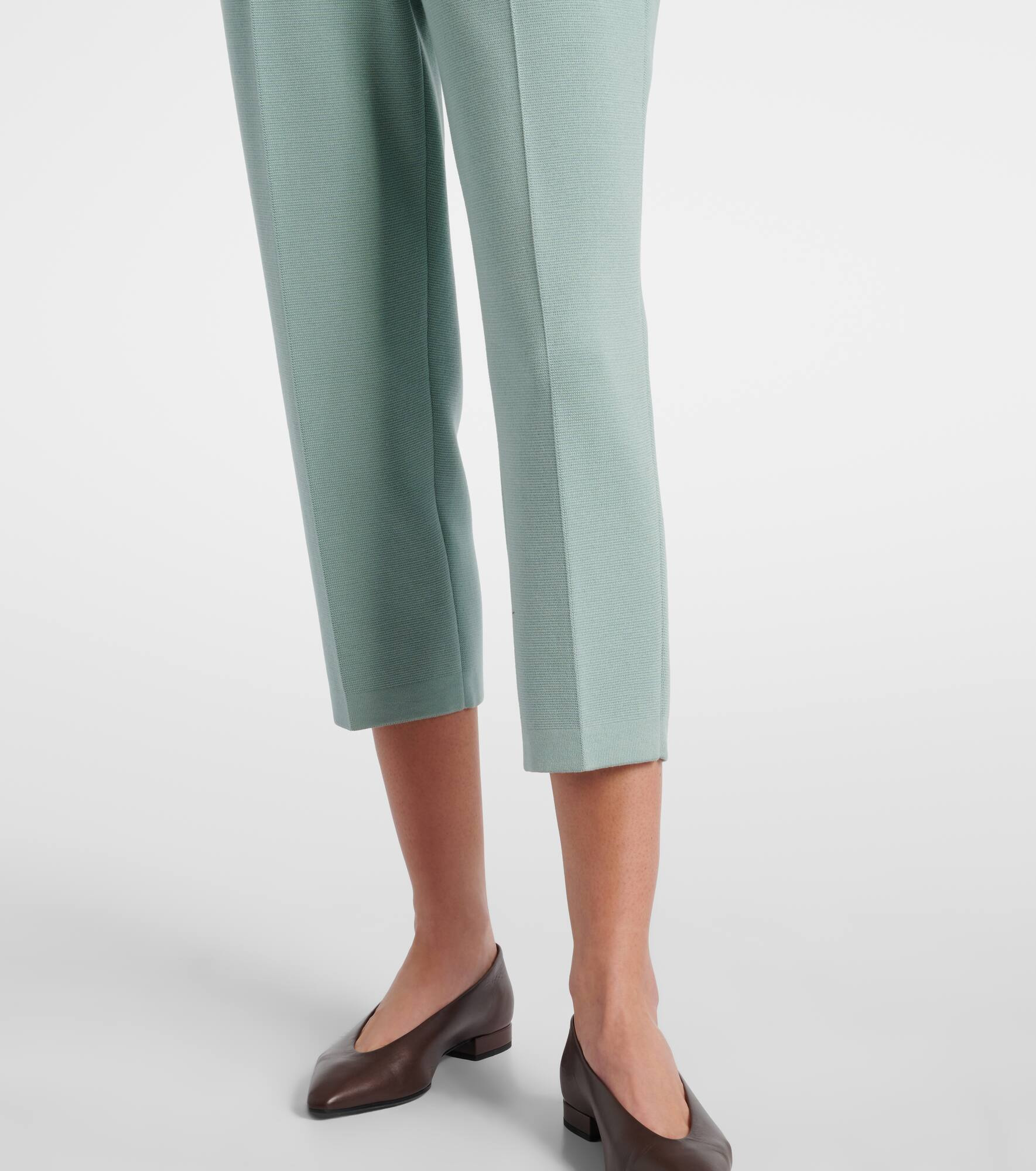 Siena silk and cotton cropped tapered pants - 5