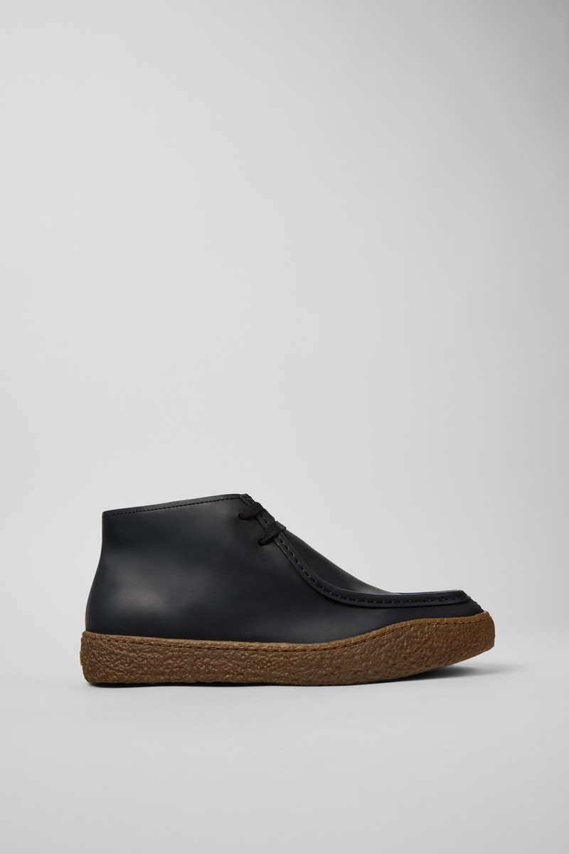 Black Nubuck Ankle Boots for Men. 1