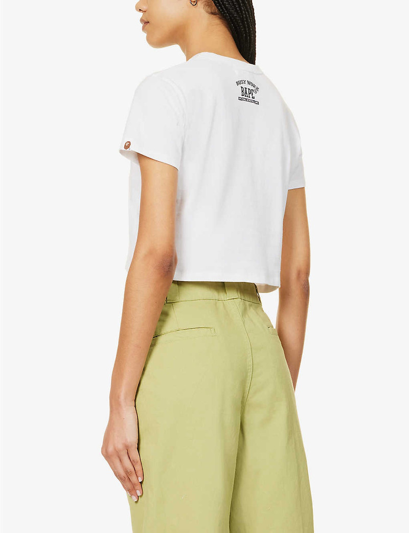 Logo-print cropped cotton-jersey T-shirt 4