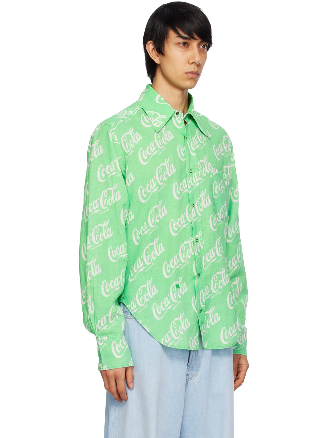 Green Printed Shirt - 4