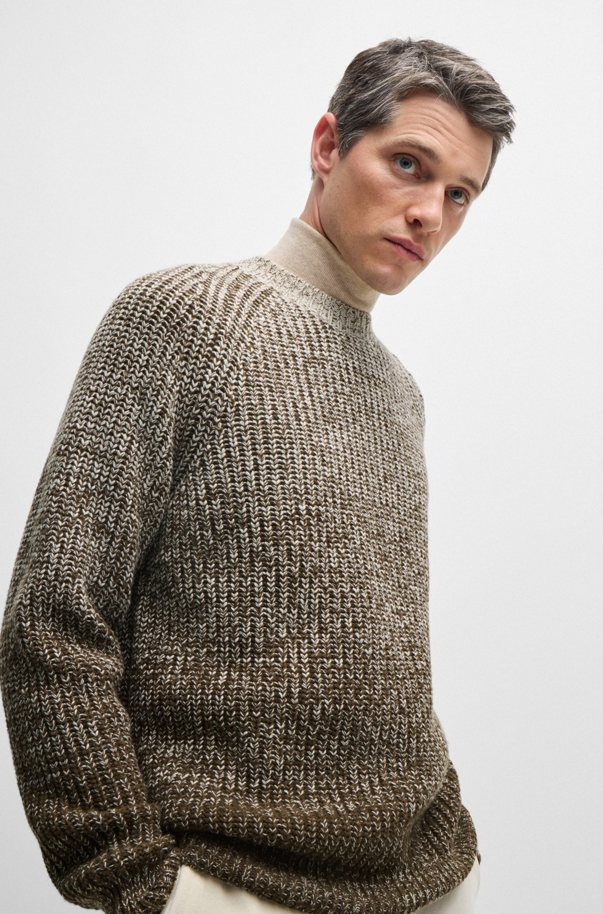 REGULAR-FIT SWEATER WITH DEGRADÉ KNIT - 3