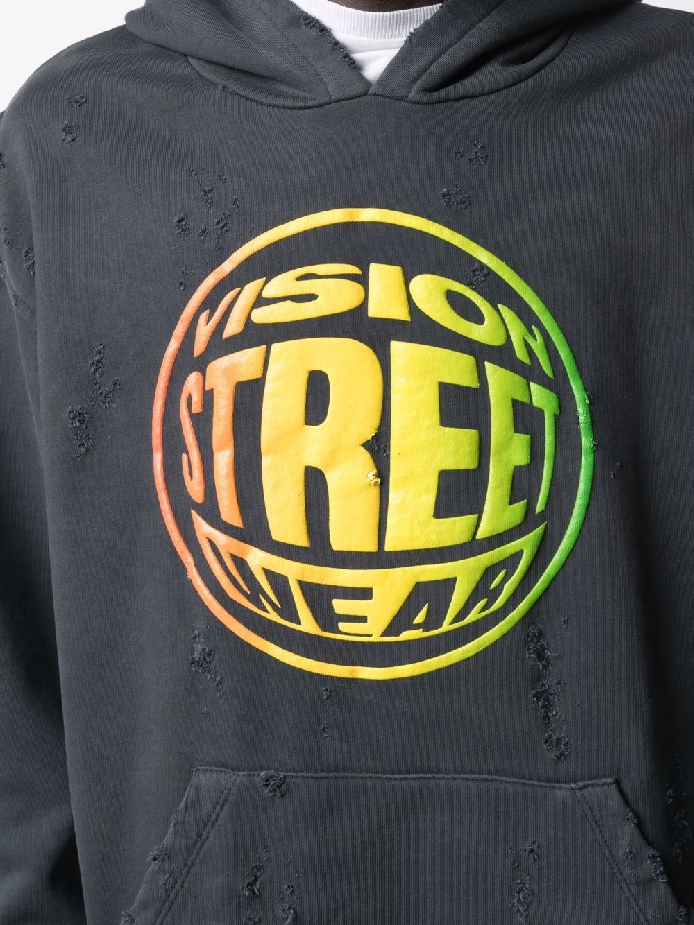 ripped-detail hoodie - 5
