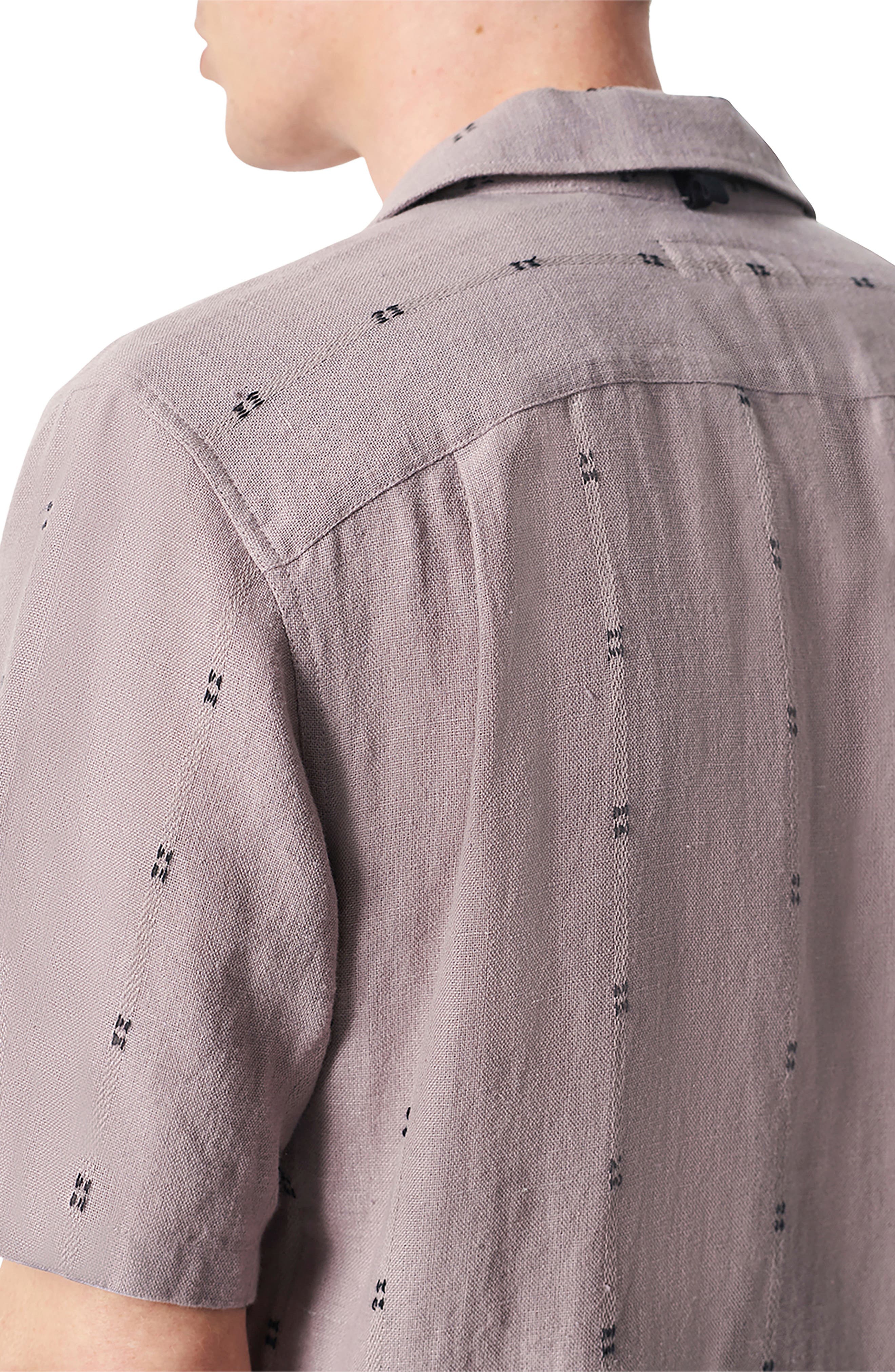 rag & bone Avery Embroidered Cotton & Linen Linen Camp Shirt in Glamor at Nordstrom - 6