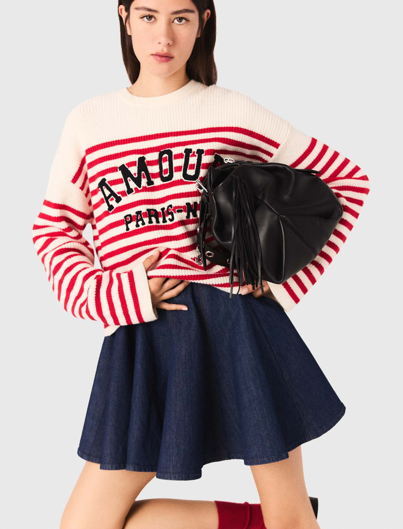 Striped rib knit sweater 5