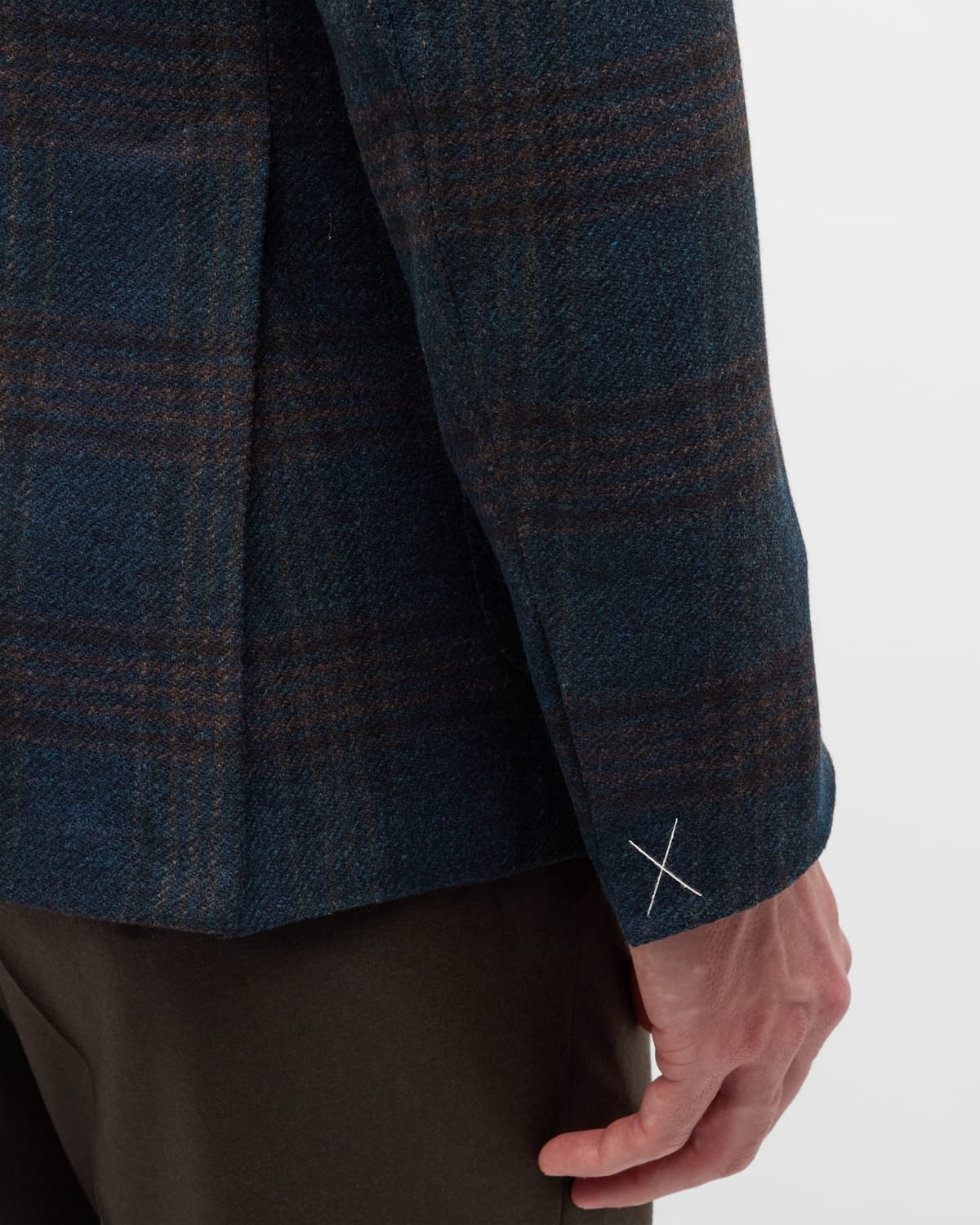 Men's Wool-Cashmere Plaid Sport Coat - 8