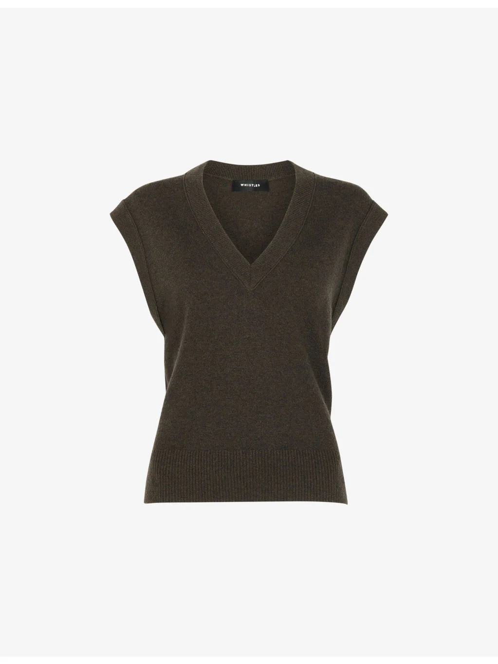 Sleeveless V-Neck Wool Tank - 1