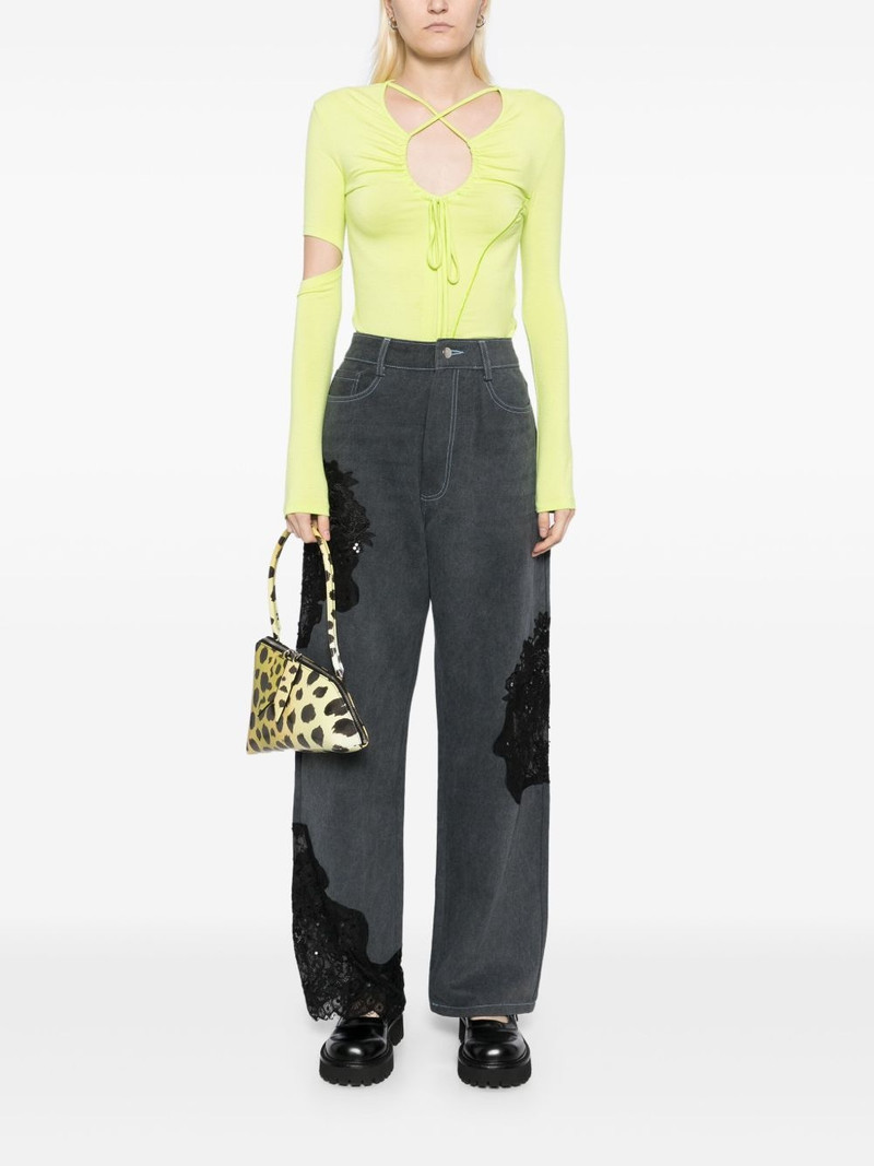 Collina Strada lace panels straight-leg jeans outlook