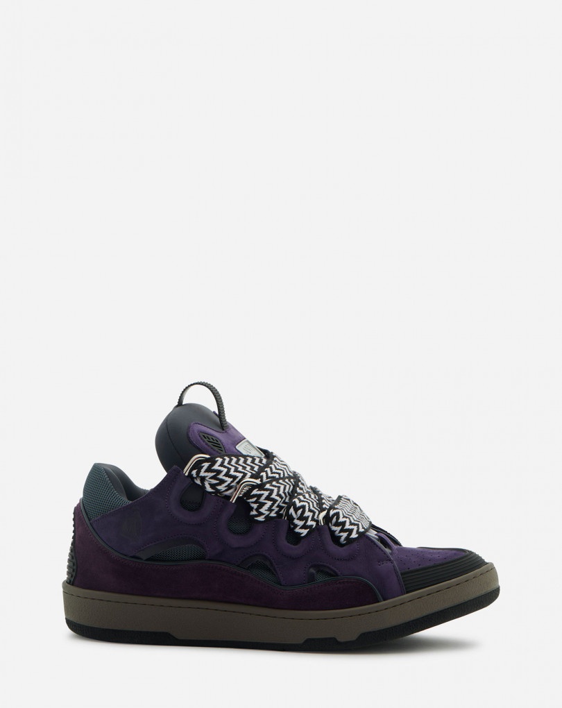 LEATHER CURB SNEAKERS - 1
