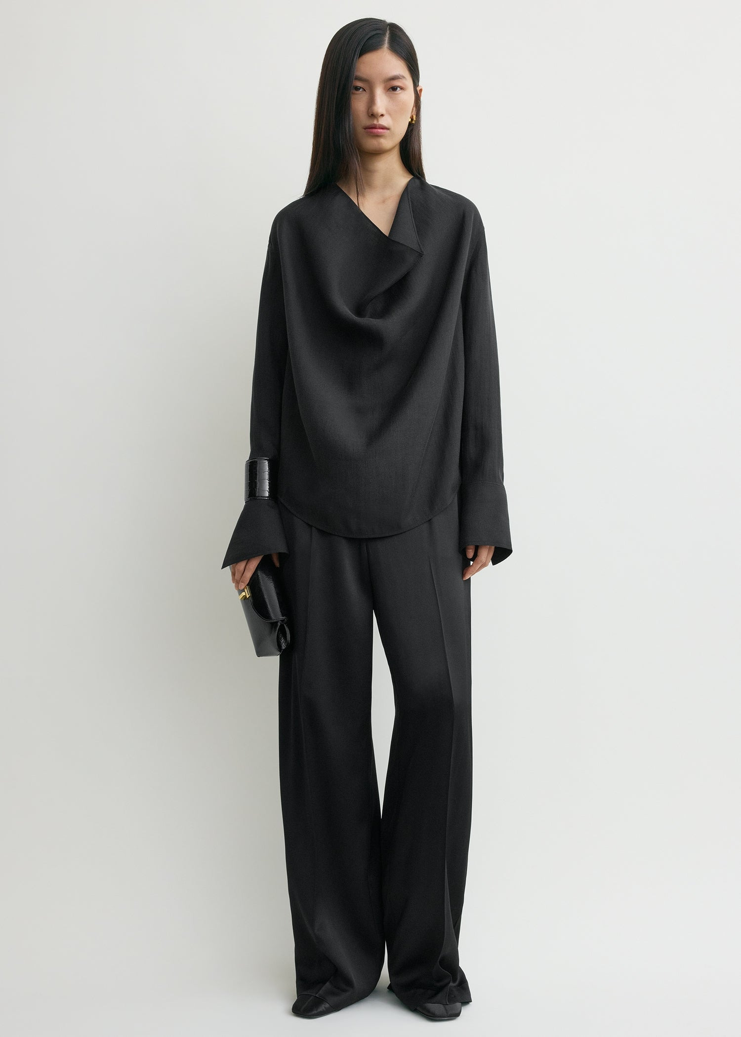 Cowl blouse black - 2