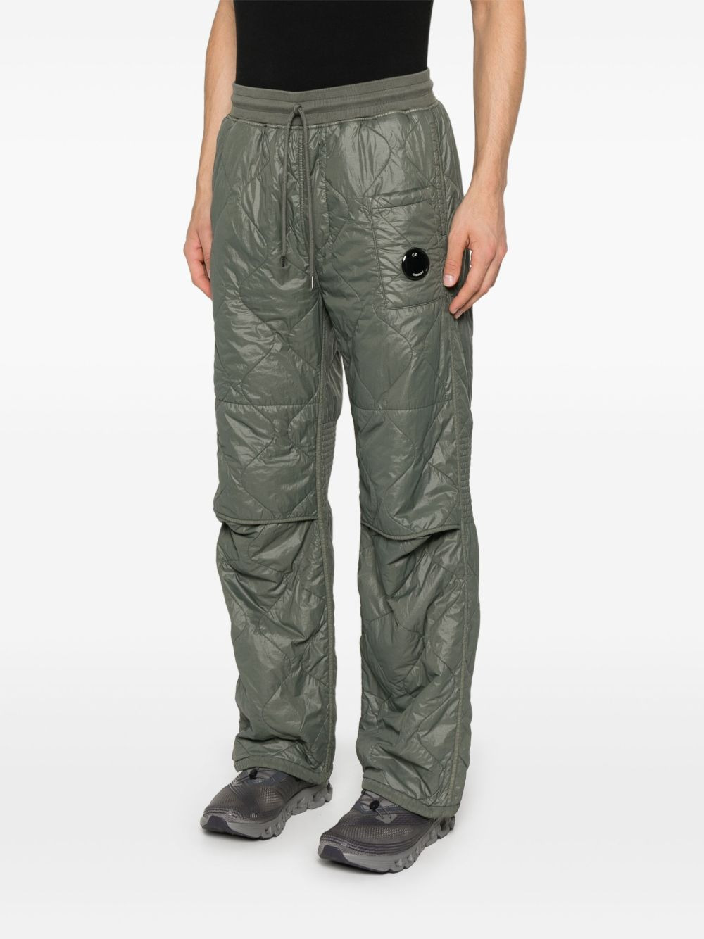 Lens-detail quilted trousers - 3