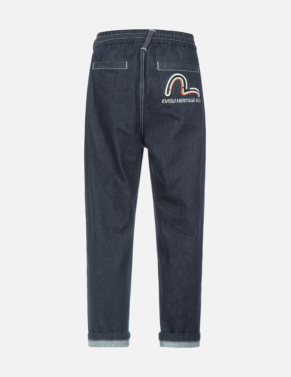 COLORBLOCK SEAGULL EMBROIDERED TAPERED-FIT JEANS - 2