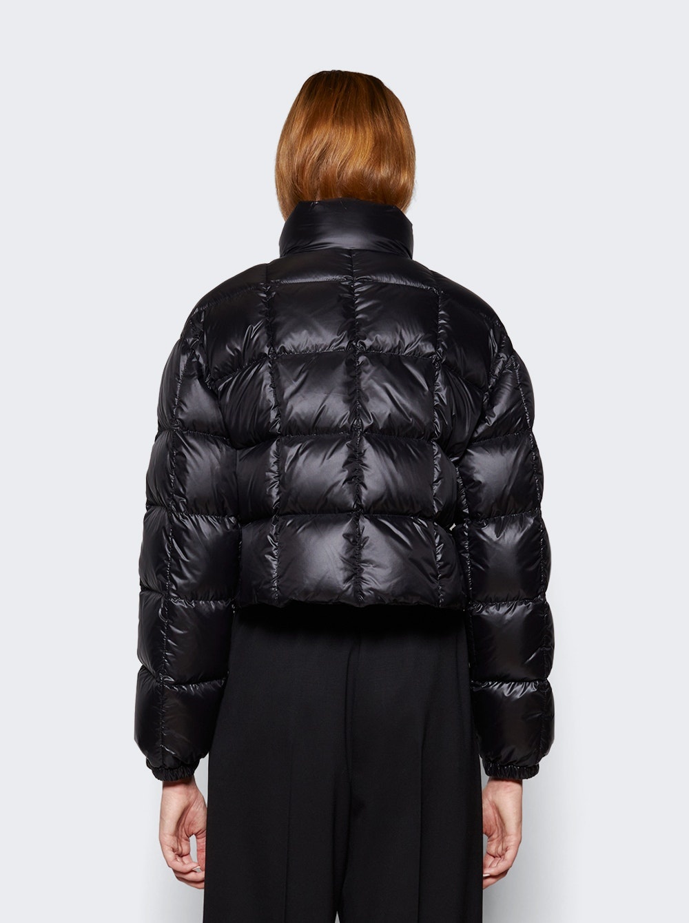 Cropped Nylon Down Jacket Black - 5