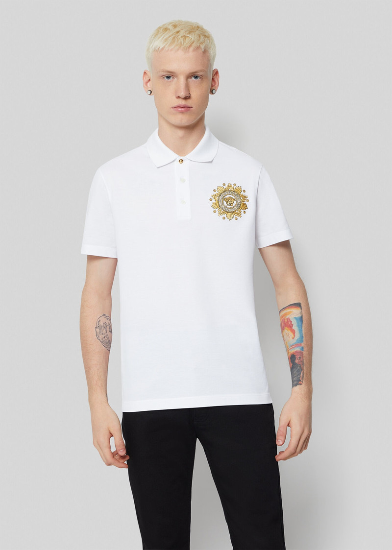 VERSACE Medusa Embroidered Polo Shirt outlook