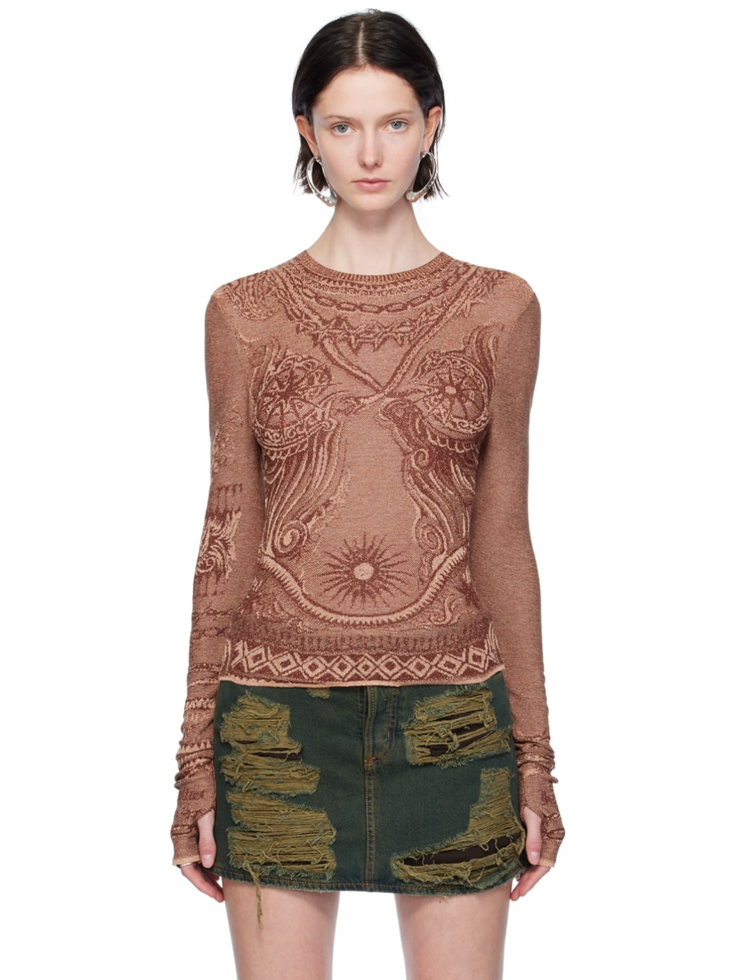 Brown Soleil Sweater - 1