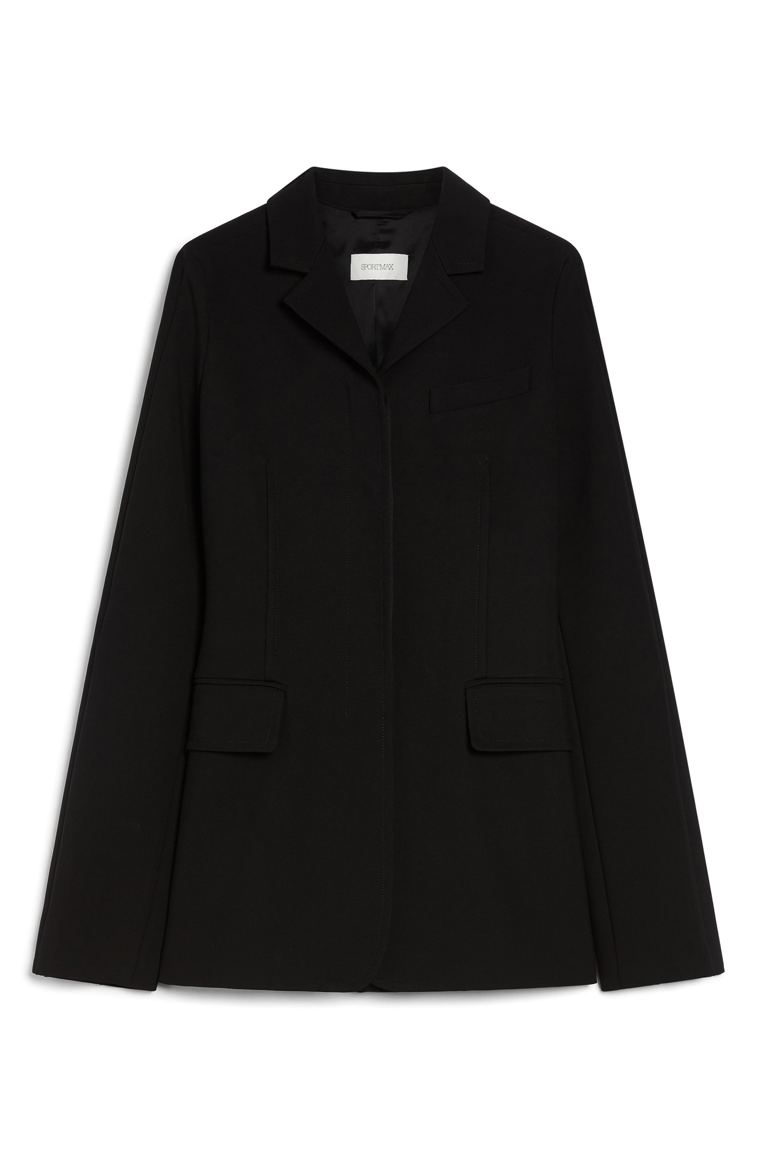 SPORTMAX Cabreo Crepe Jersey Blazer in Black at Nordstrom - 4