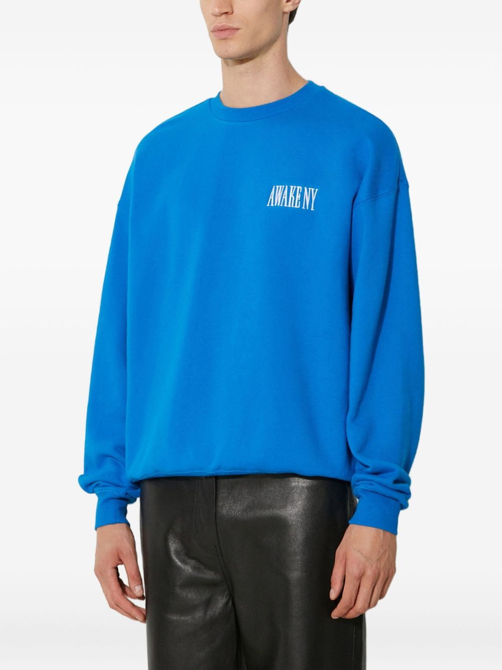 embroidered crew-neck sweatshirt - 3