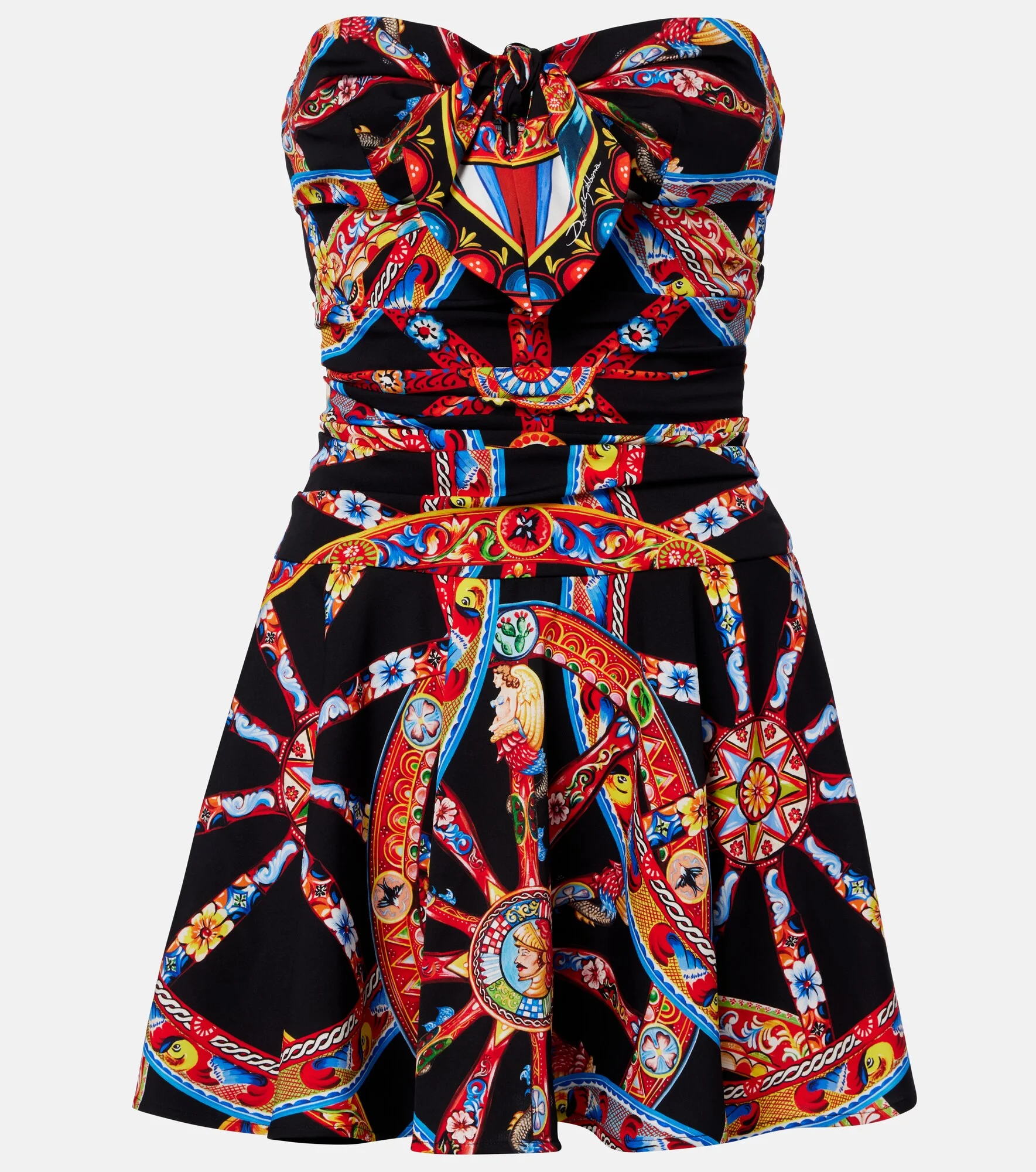 Printed silk-blend minidress - 1