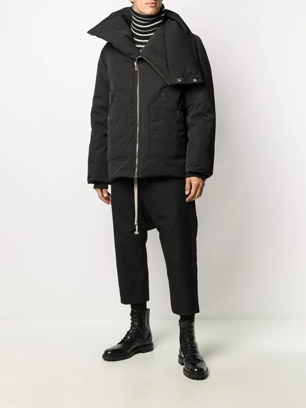 asymmetric padded down jacket - 2