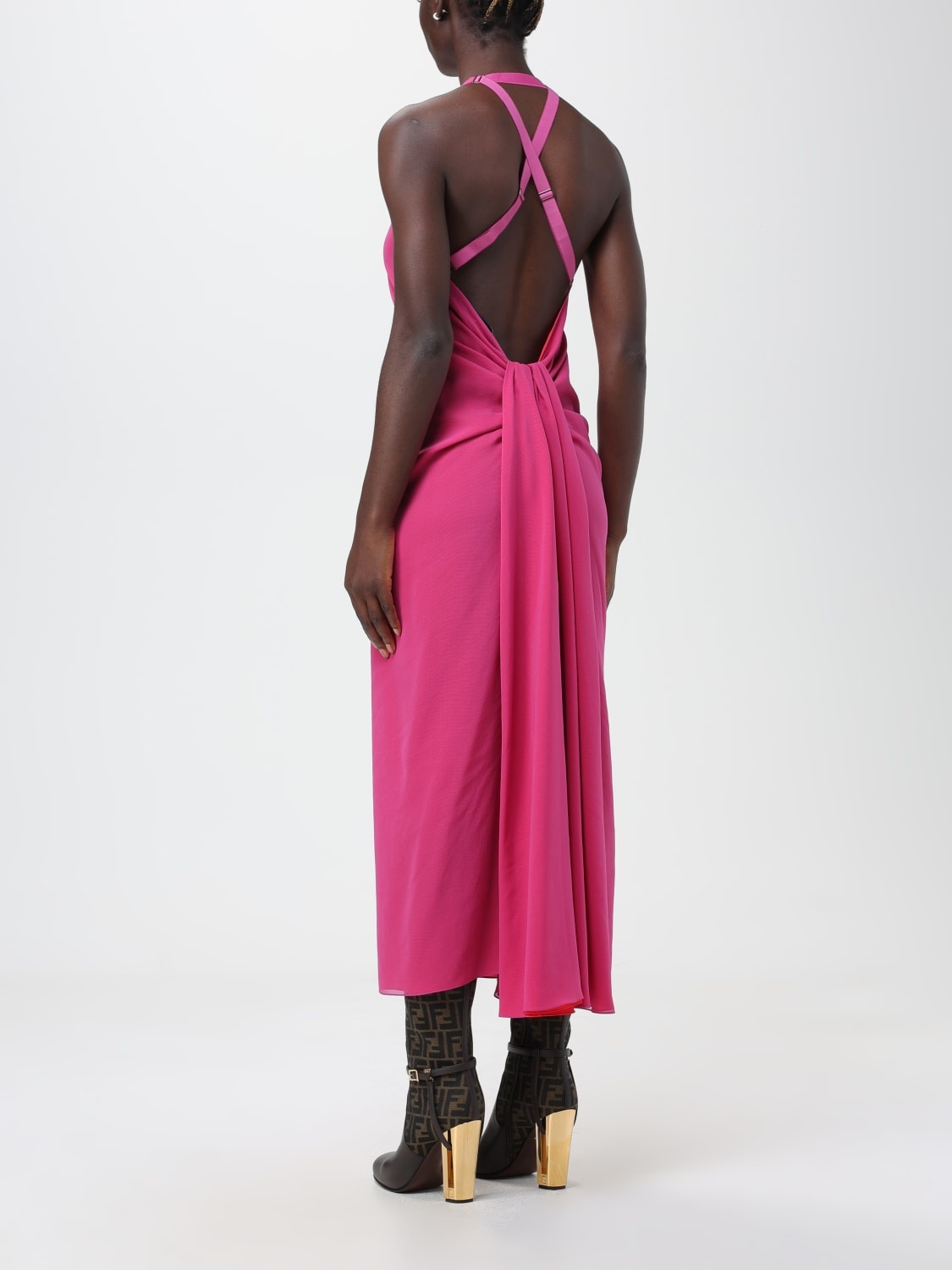 FENDI Fendi dress in silk georgette | giglio | REVERSIBLE