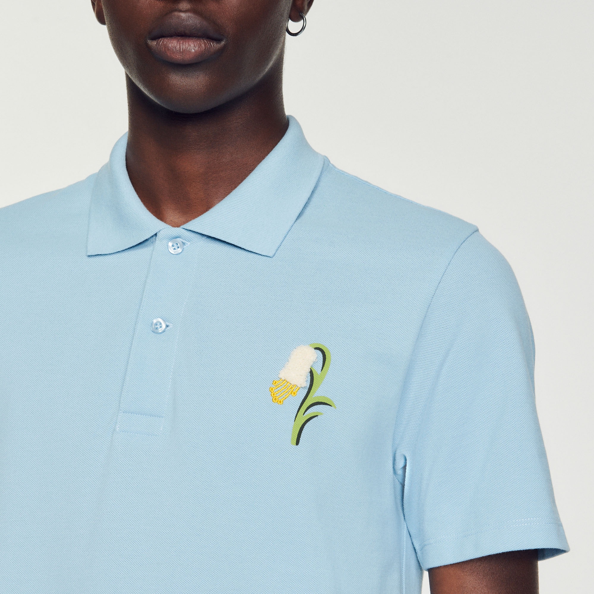 Cotton piqué polo shirt with embroidery - 4
