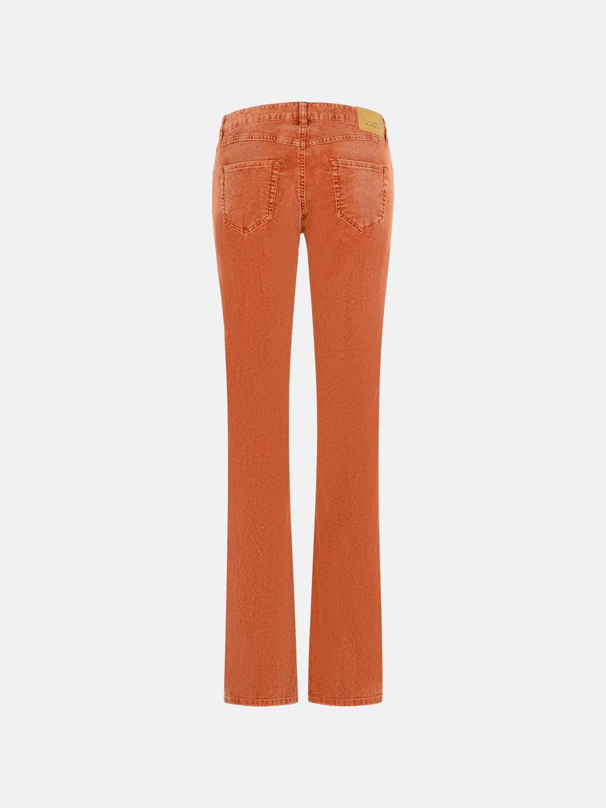 RUST COTTON BLEND PANTS - 3