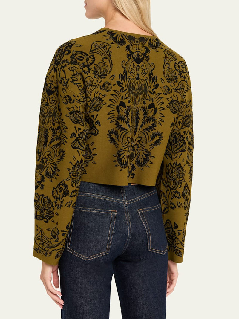 ULLA JOHNSON Elisa Jacquard Knit Crop Sweater outlook