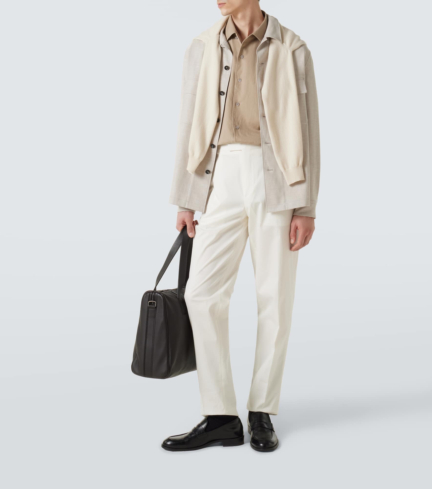 Linen, wool, and silk-blend overshirt - 2