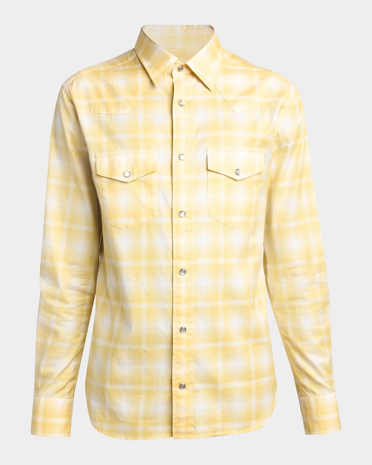 Men's Cotton Maxi-Plaid Slim Fit Snap-Front Western Shirt - 1