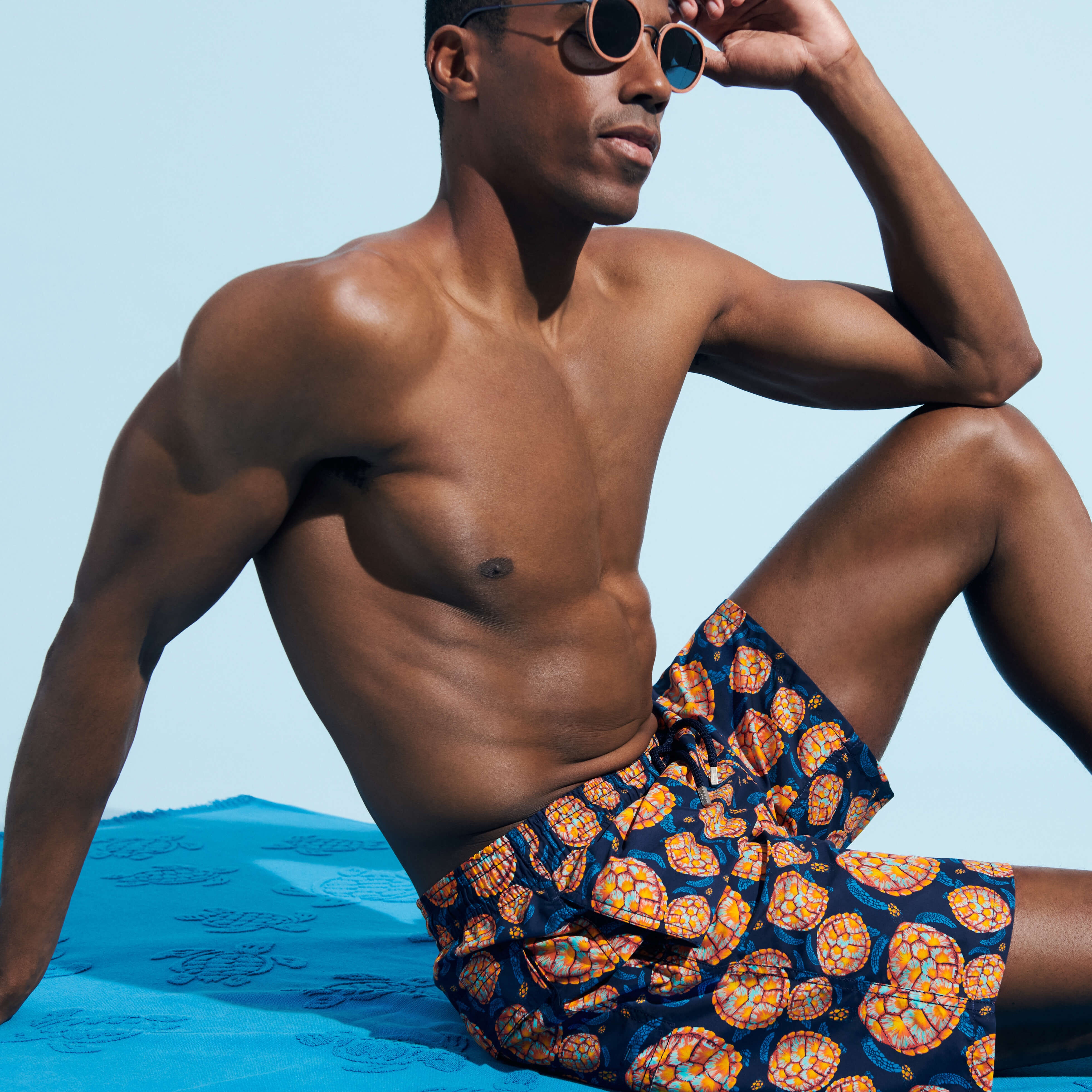 Beach Fouta in Organic Cotton Turtles Jacquard - 5