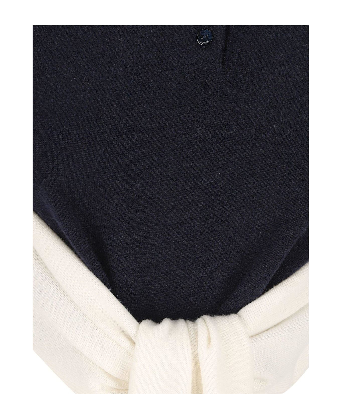 Open Back Polo Sweater - 3