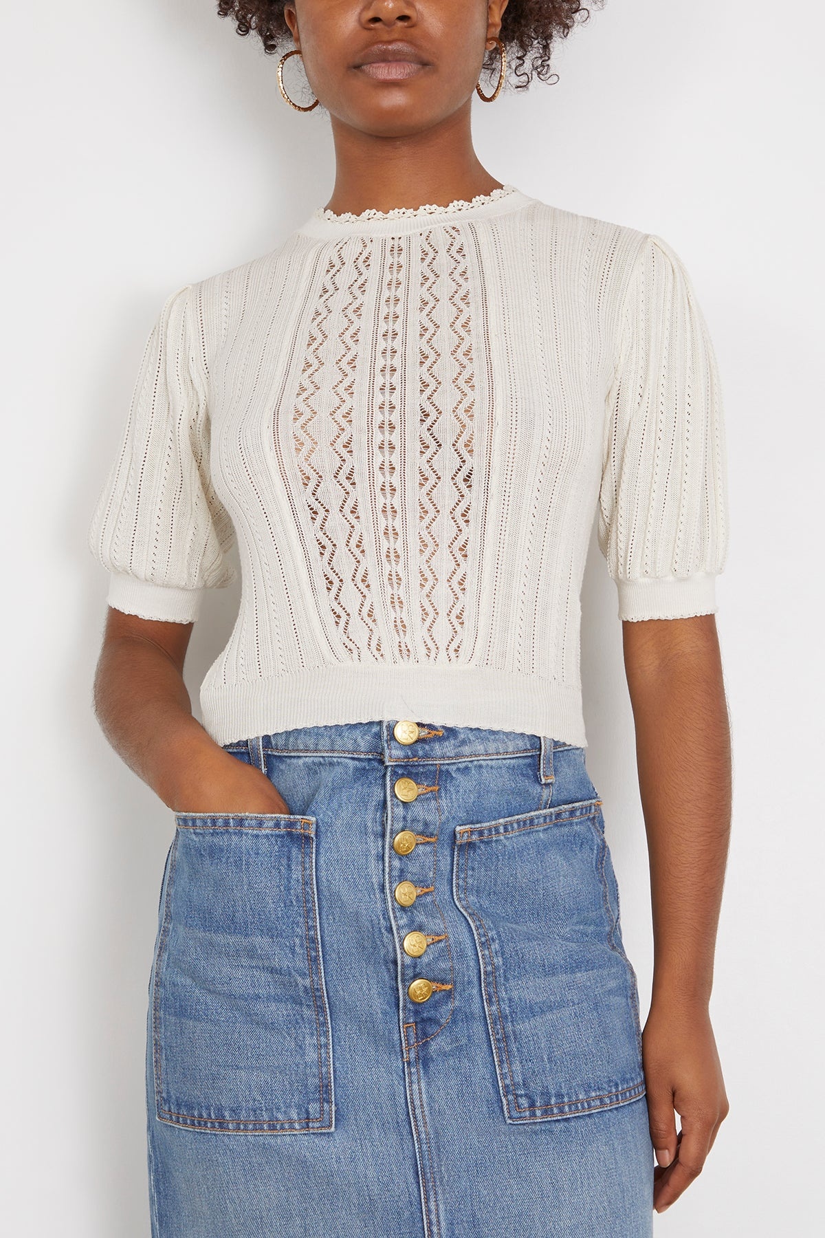 Gemma Top in Alabaster - 3