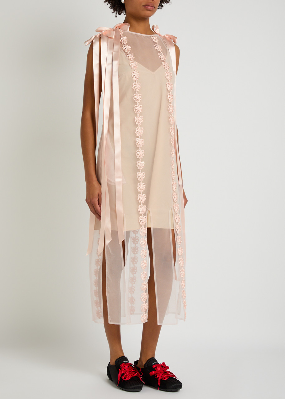 Simone Rocha Appliquéd Sheer Tulle Midi Dress - 2