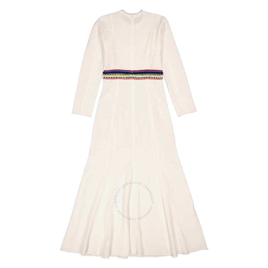 Chloe Ladies Iconic Milk Crochet-Detail Long Dress - 3