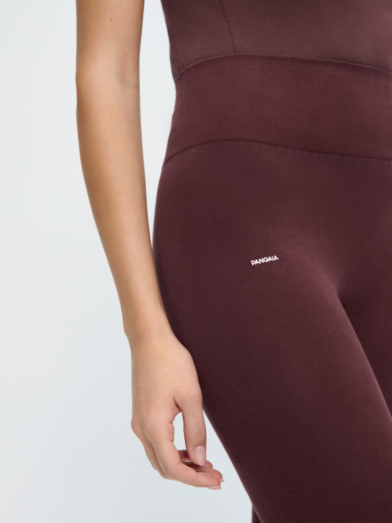 Womens Cotton-Stretch Leggings - Chestnut Maroon 4