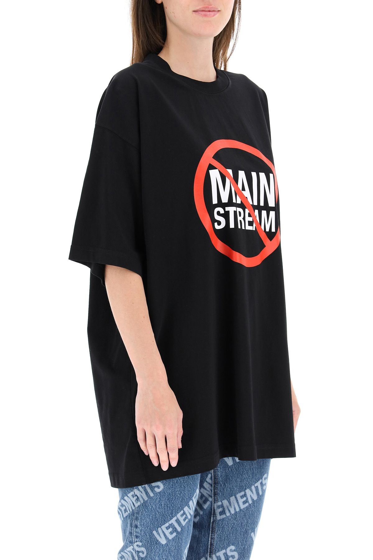 'NO MAIN STREAM' PRINT T-SHIRT - 3