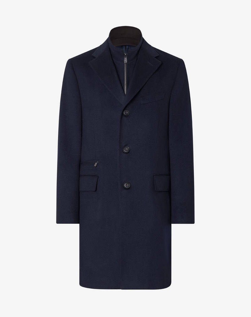 Navy blue wool beaver coat 1