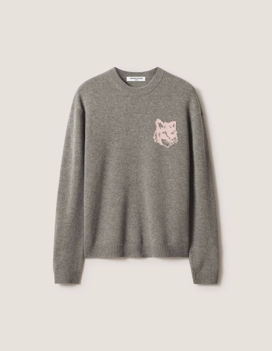 FOX HEAD INTARSIA MERINO JUMPER - 1