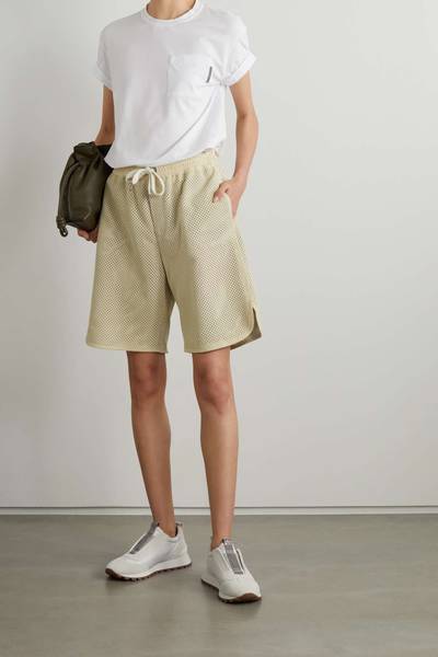 Brunello Cucinelli Perforated leather shorts outlook