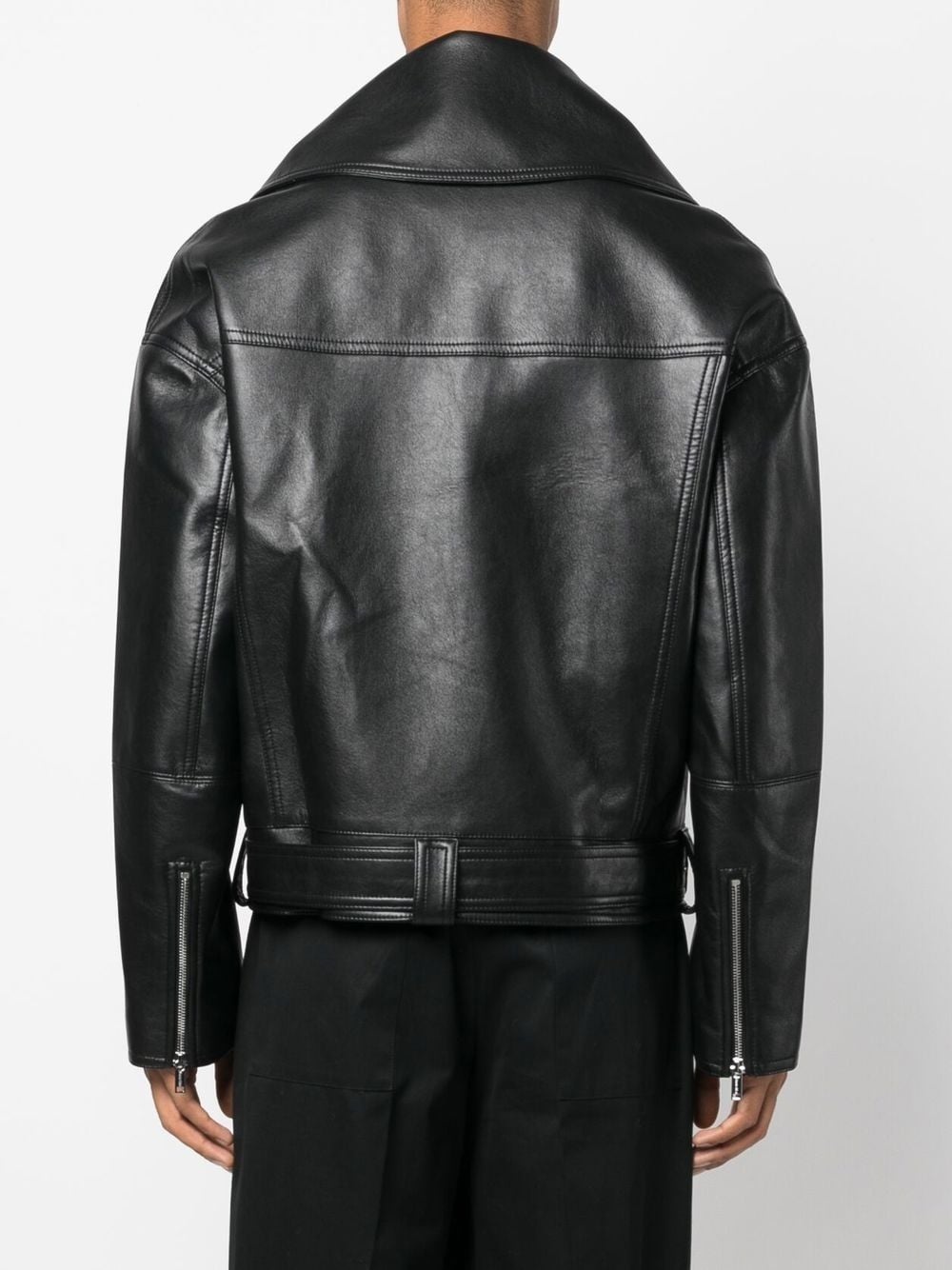 zipped biker jacket - 4