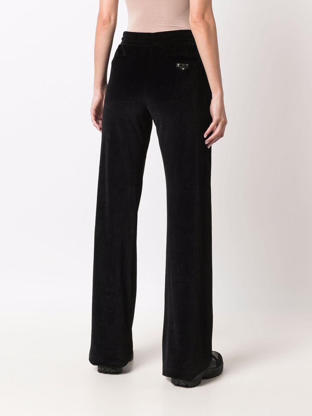 crystal cable detail velvet track pants - 4