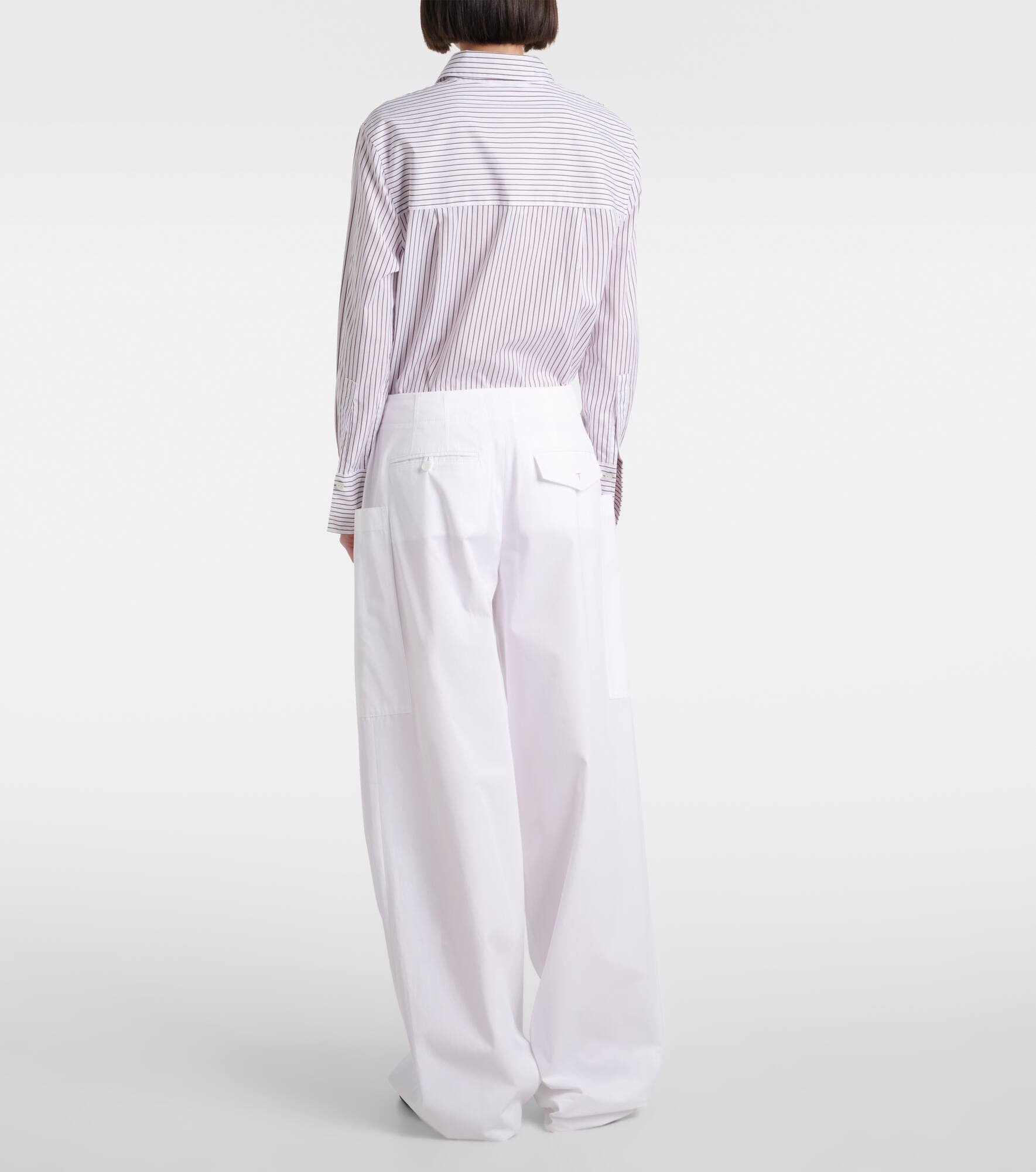 Cotton poplin wide-leg pants - 3
