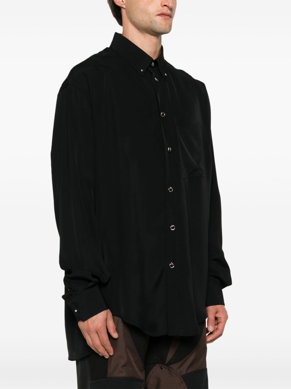 piercing-detail shirt - 3