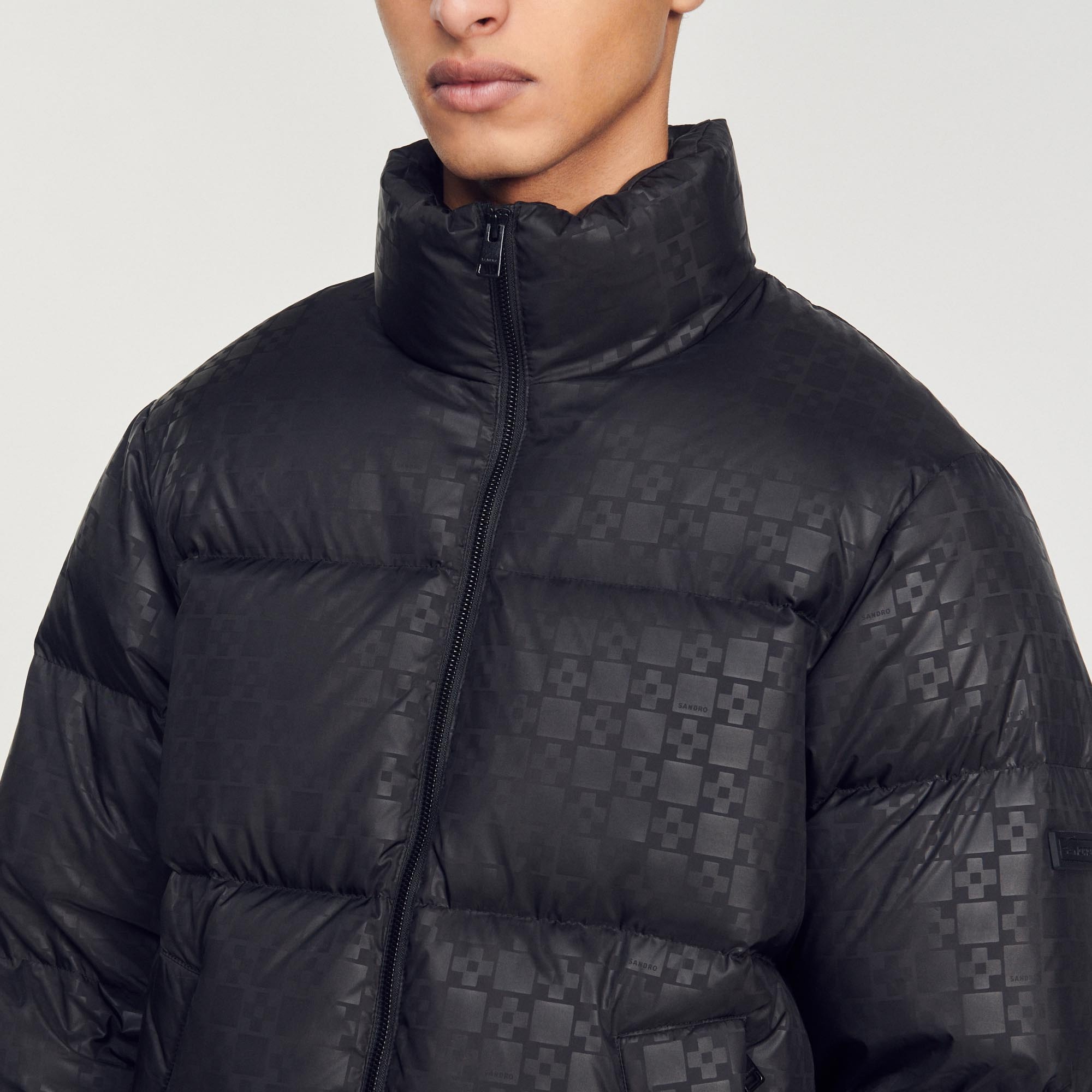Oversized padded Sandro logo jacket - 3