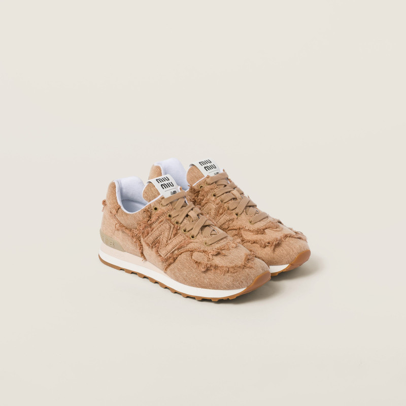 New Balance 574 x Miu Miu marbleized denim sneakers - 1
