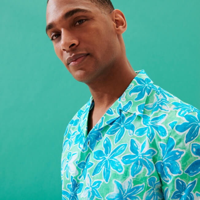 Men Bowling Shirt Linen and Cotton 1993 Raiatea - 5
